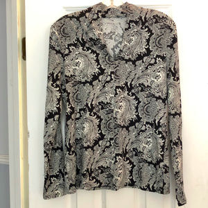 Talbots long-sleeve paisley top